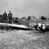 German soldiers inspect US ace Francis "Gabby" Gabreski’s P-47 after a forced landing during a strafing run, 1945.