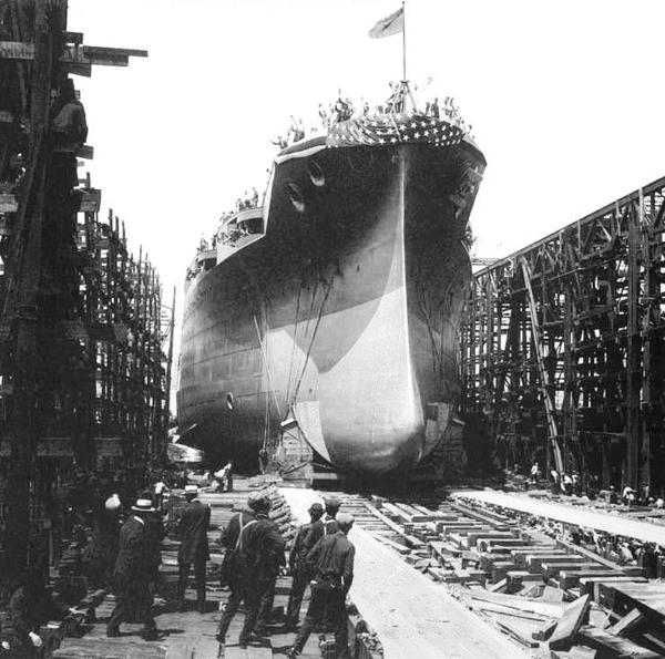 June 19, 1915 - Launch of Arizona at the New York Naval Shipyard in Brooklyn, NY