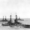 USS Nevada BB-36, Oklahoma BB-37 and a Pennsylvania class battleship 1920's