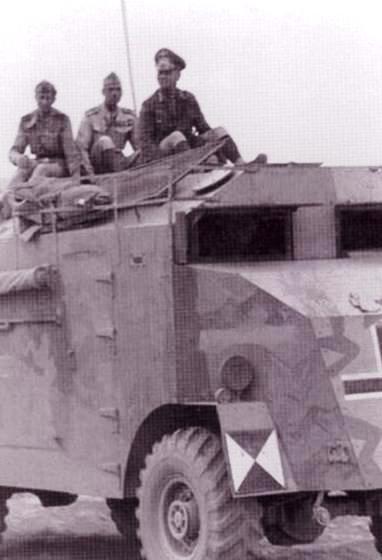 Rommel atop his favorite command car, a captured British APC Mammoth 