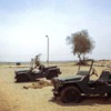 Abandoned military vehicles are seen at an open section of Bar Lev Line in Sinai Peninsula, Egypt