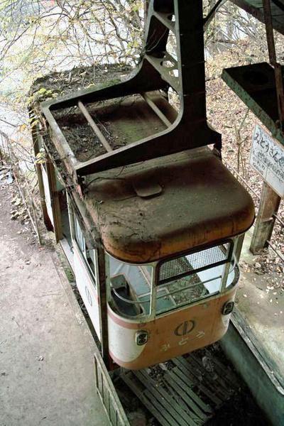 Old abandoned trolley car