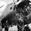 B-17 from the 379th Bomb Group with most of the nose missing