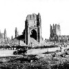 Center is the cathedral tower. Right, the Cloth Hall