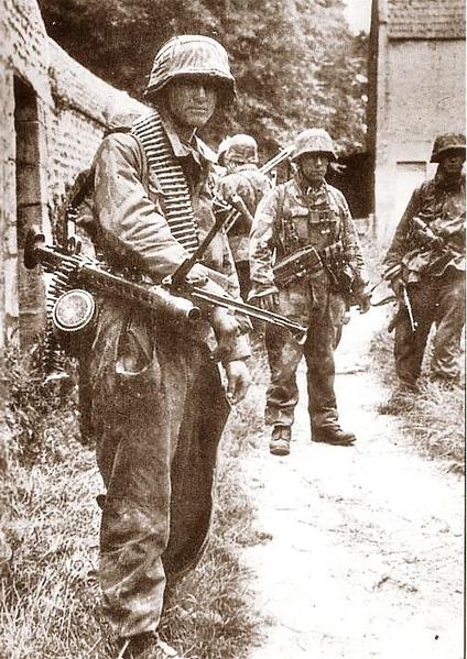 Waffen SS patrol near Utah Beach on D-Day, June 6, 1944