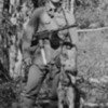 Finnish soldier with a dog