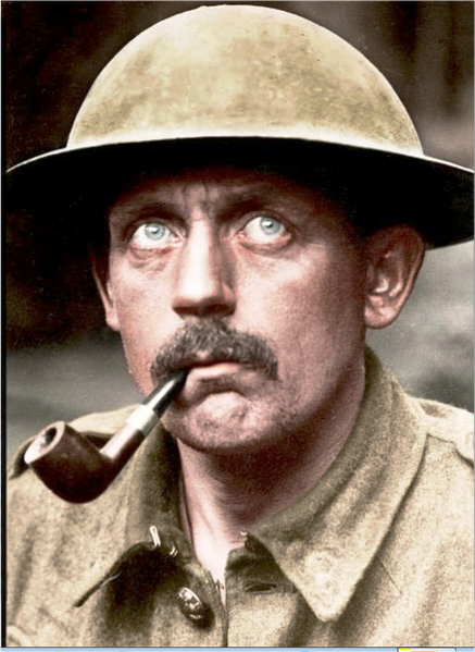 Portrait of an unknown British soldier taken prisoner by the Germans, April 1918