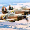 Three Hurricanes during a formation flight towards Dover