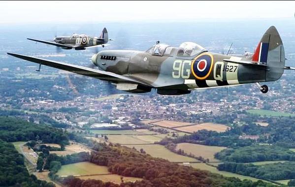 Spitfires in the sky over Kent
