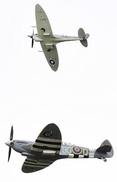 Spitfires fly in formation over Biggin Hill airport