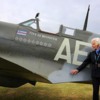 Former second world war transport pilot Mary Ellis looks at a Spitfire of the type she delivered during the war at commemorations marking the 75th anniversary of the Hardest Day of the battle of Britain