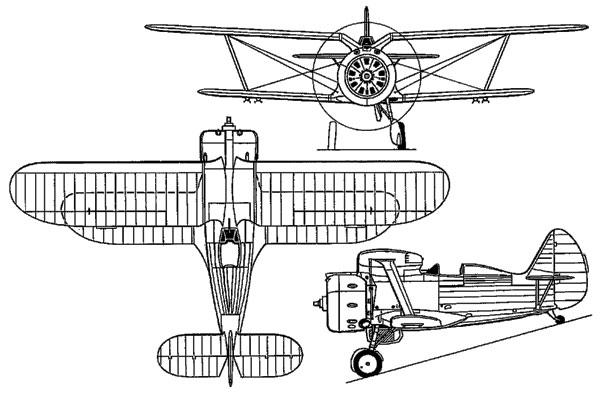 3view-Polikarpov-I-153