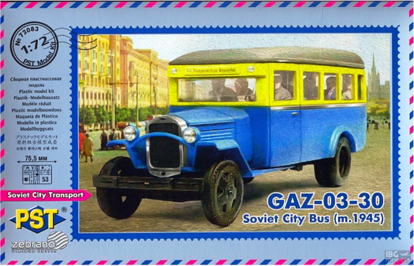 PST 72083 172 GAZ-03-30 [1945) Soviet city bus - Plastic models - Vehicles - Scale 172 - INTERNATIONAL BUSINESS GROUP - Mozilla Fi